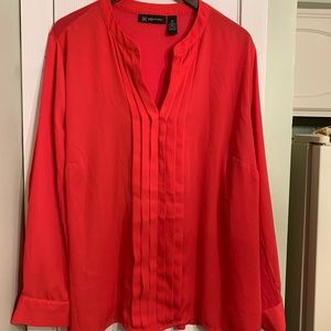 Inc. International Concepts Long Sleeve Red Blouse 3x